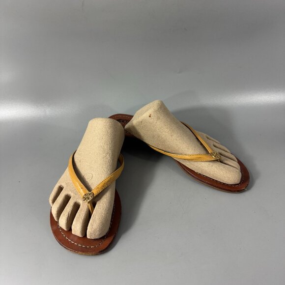 Tory Burch Shoes - Tory Burch Terra Thong Sandals Beige Nude Tan Patent Leather, Size 8.5